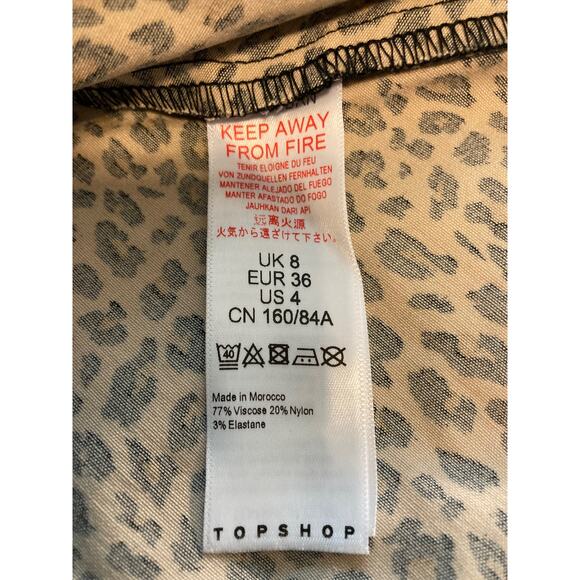 TOPSHOP Animal Print Stretch Knit Dress US Size 4 in Brown Multi NWT Small - Picture 5 of 6